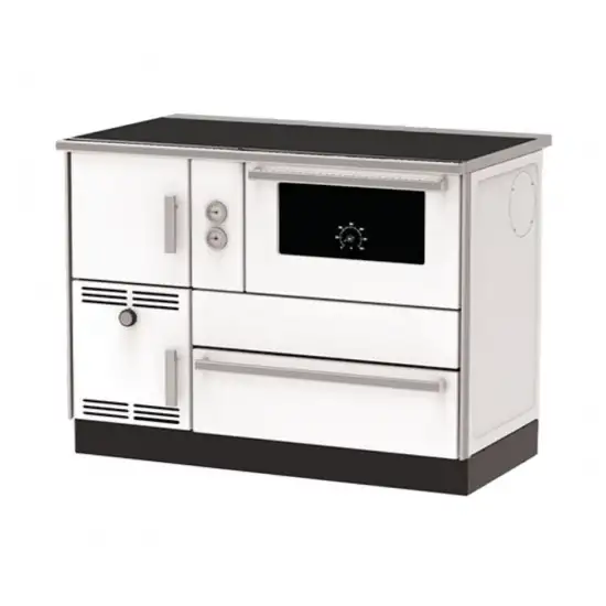 Termocucina a Legna Alfa Plam Alfa Term 35 Bianca-Destra, 32kW