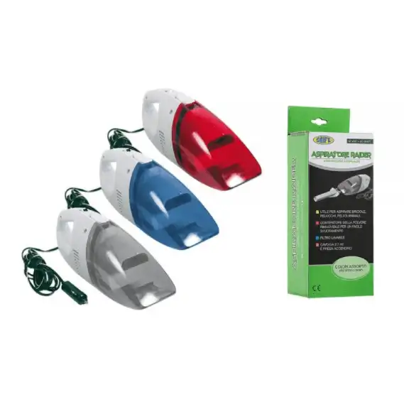 Aspirapolvere 12V 60W colori assortiti con presa accendisigari Rhutten