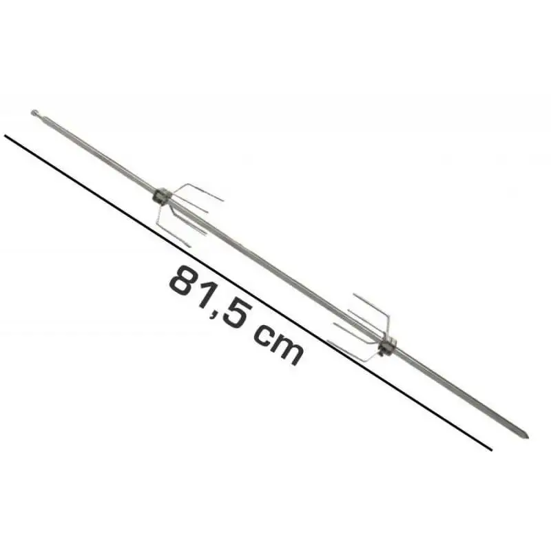 ASTA SPIEDO GIRARROSTO LUNGHEZZA 815MM sez 8mm con 2 forchettoni ferma carne