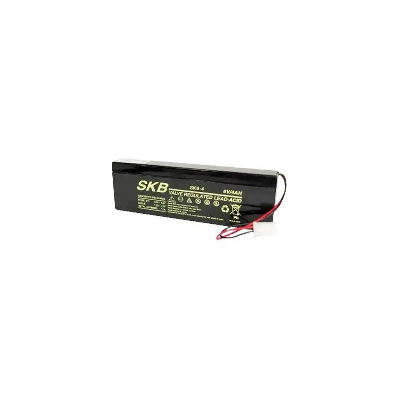 Batteria al piombo 6V 4AH ricaricabile con cavetti terminali per beghelli