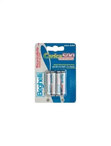 beghelli batteria ricaricabile pila carica 500 1,2v 800 mah aaa ministilo beghelli 8852