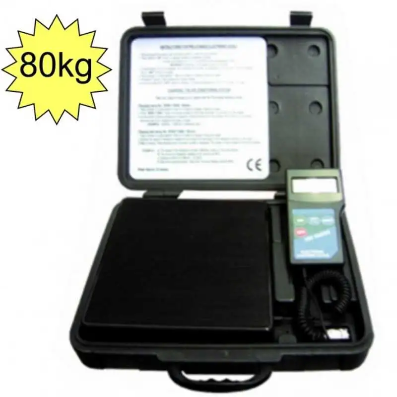 Bilancia Elettronica digitale fino a 80 kg. valigetta refrigerazione X GAS FREON