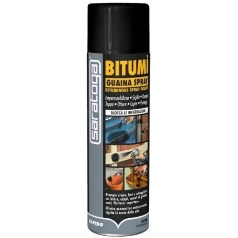 Guaina spray impermeabilizzante "Bitumi" colore nero 500ml Saratoga