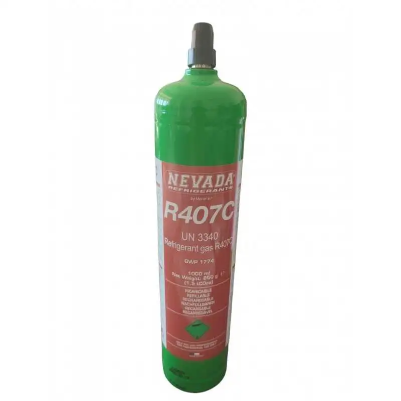 BOMBOLA gas REFRIGERANTE R407 DA 1 LT KG CLIMATIZZATORI MADE IN ITALY NEVADA