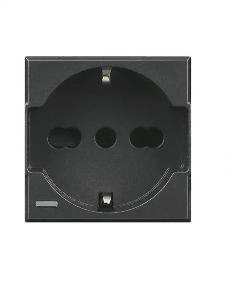 bticino axolute presa standard tedesco scuko bivalente universale 2 moduli nera bticino hs4140/16