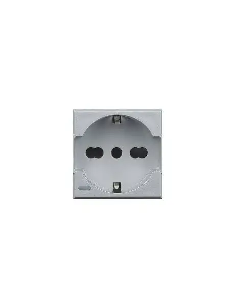 bticino chiara  presa standard scuko bivalente grigio chiara tech bticino hc4140/16