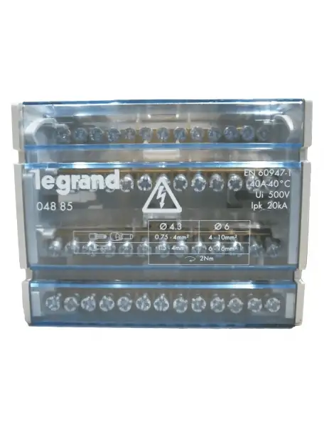 bticino legrand morsettiere tetrapolari 40a 4poli 6m bticino legrand 400404