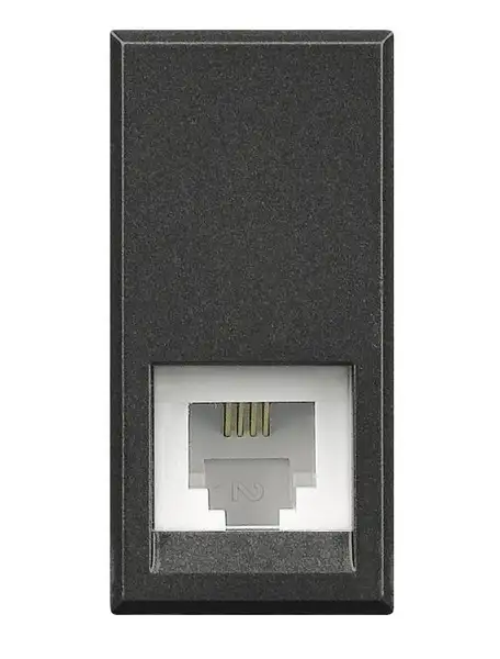 bticino presa telefonica rj11 dati computer incasso frutto 1 modulo nera bticino hs4258/11n