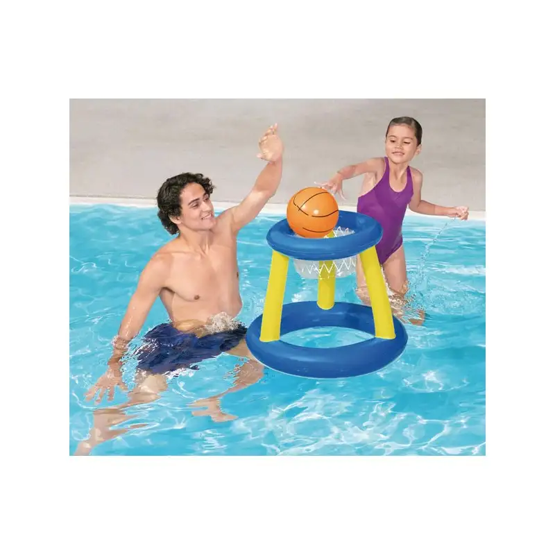 Canestro gonfiabile con rete e palla gonfiabile inclusa cm.D 61 cm