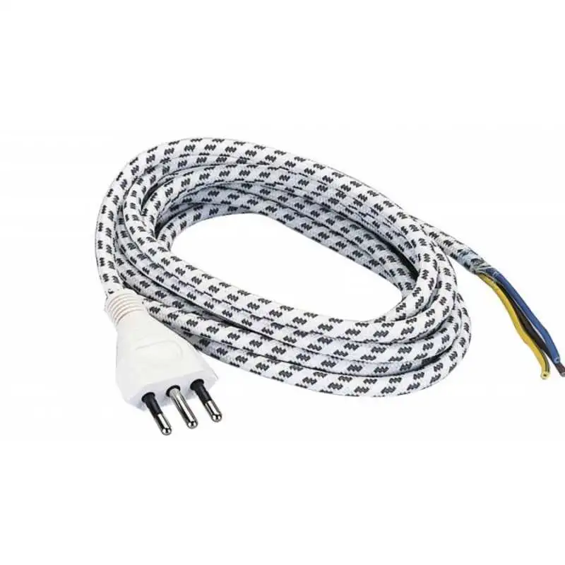 CAVO ELETTRICO tigrato Grigio FERRO DA STIRO CON SPINA DA 2,80MT