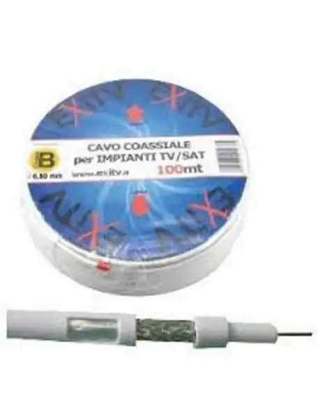 cavo satellitare antenna coassiale tv 7mm 752 100 metri CUSANO 752