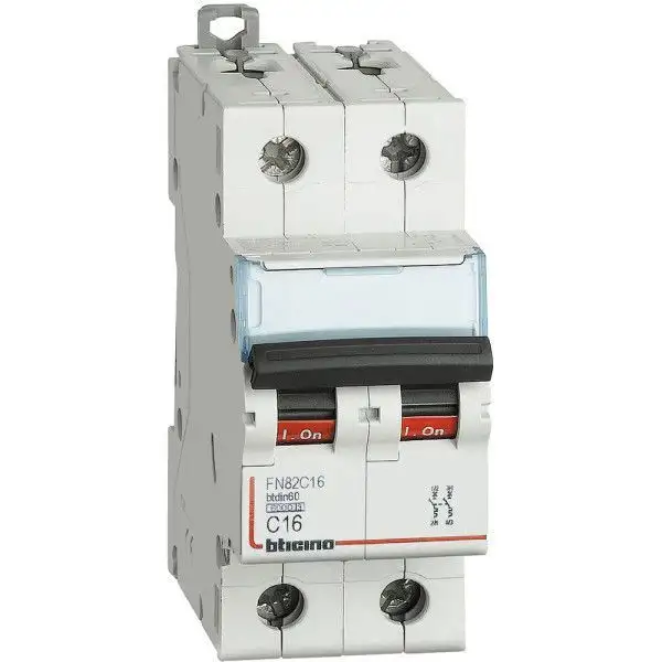 BTICINO FN82C20 - Magnetotermico 2P curva C - In= 20A - Icn= 6kA - Vn= 400 Vac - 2 moduli
