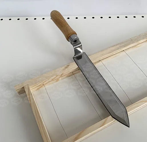 Coltello per disopercolare tradizionale in acciaio Inox a doppia lama liscia