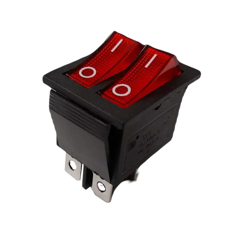 Doppio deviatore a bilanciere rosso da pannello 31x26mm