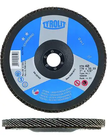 DISCHI LAMELLE TYROLIT 2STELLE FIBRA 28A 115 MM GRANA 60  10 PZ