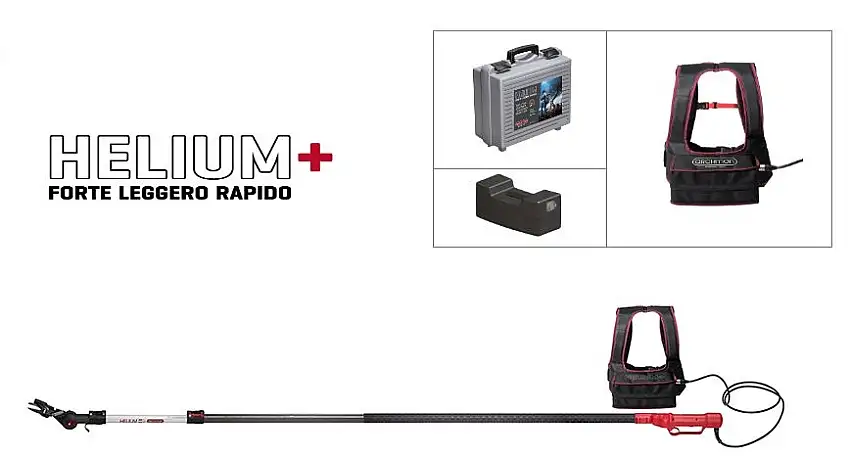 Svettatoio telescopico elettrico a batteria e testa orientabile 4,15mt HELIUM+ completo di valigetta kit batteria ARCHMAN art. H+M4B
