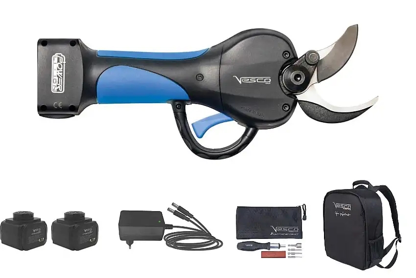 Forbice profesionale robotizzata VESCO X37.1 con doppia unita di potenza Lite pro54 batteria e carica batteria da 21.6V-2,5Ah