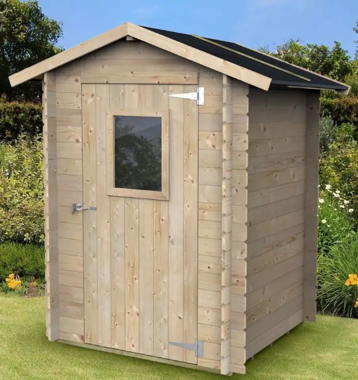 Casetta in legno da giardino HOBBY 146x146cm - Porta singola finestrata - ALCE