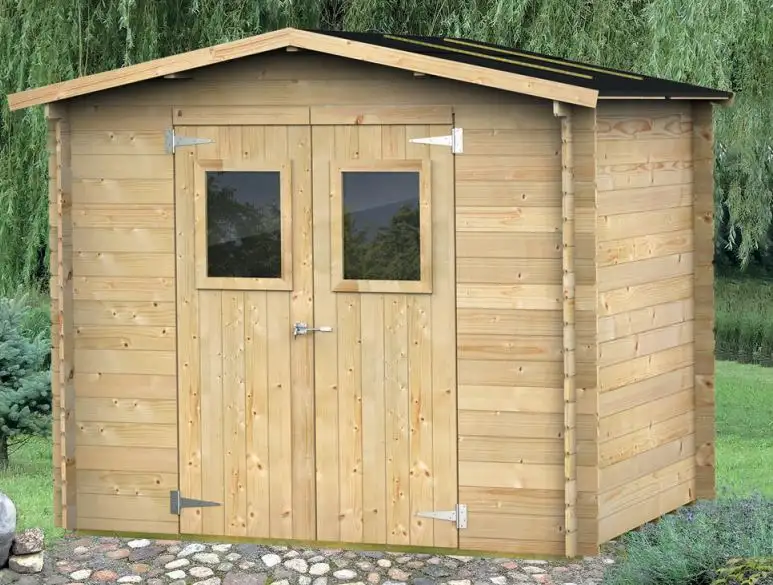 Casetta in legno da giardino HOBBY 248x248cm - Porta doppia finestrata- ALCE