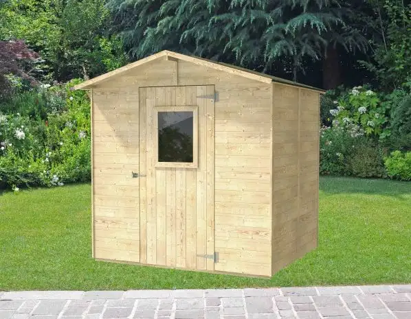 Casetta da giardino VANIGLIA in legno di abete 200x207cm - Porta singola finestrata – PEFC – ALCE