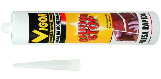 ADESIVI VIGOR CHIODI-STOP BIANCO CARTUCCIA 400 G 12 PZ