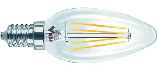 LAMPADE LED VIGOR FILAMENTO CANDELA CALDA E14 4W -480LM 6 PZ