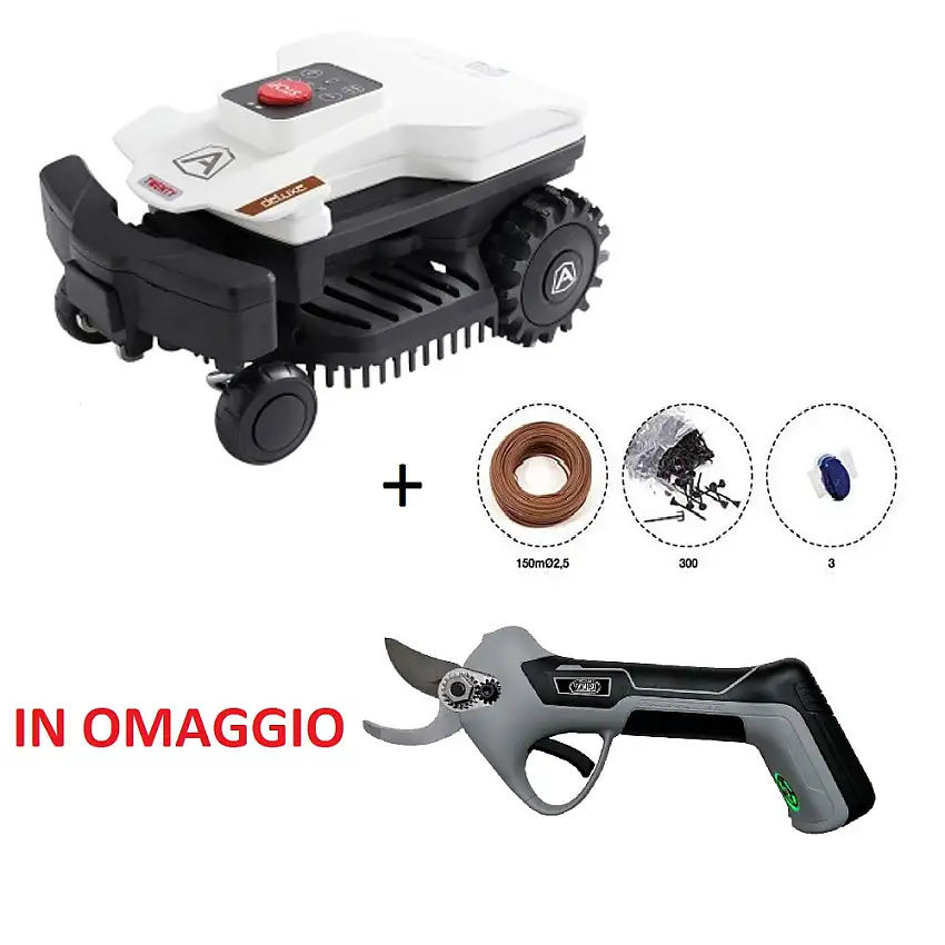 Ambrogio NextLine Twenty Deluxe max 700 mq + KIT SS cavo 0,75 per robot rasaerba 150 mt+ 300 picchetti + 3 connettori in OMAGGIO forbice elettrica Volpi