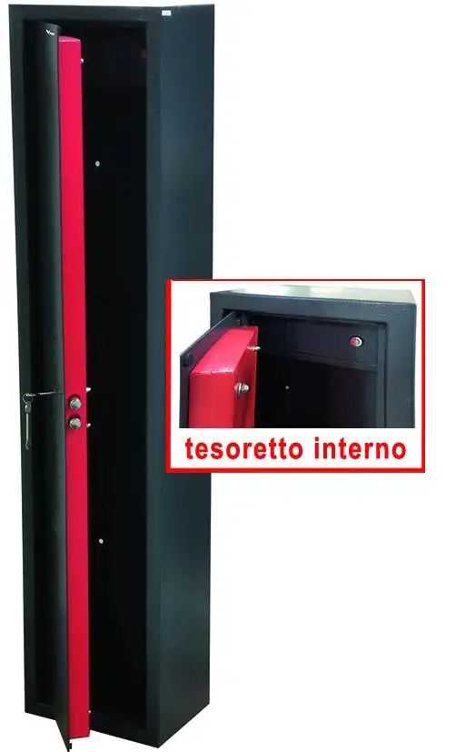 ARMADIO PORTAFUCILI VIGOR 5 POSTI +TESORETTO 31X22X138H