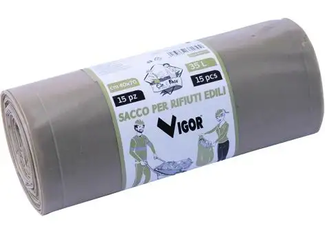 SACCHI EDILIZIA VIGOR 120MY AMBRATO 15PZ 40X 70 CM 20 ROTOLI