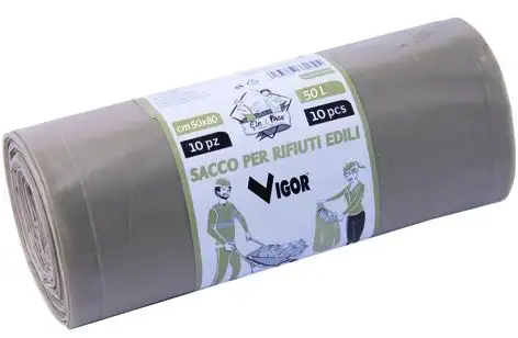 SACCHI EDILIZIA VIGOR 120MY AMBRATO 10PZ 50X 80 CM 20 ROTOLI