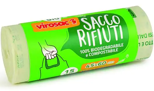 SACCHI VIROSAC BIO MATERBI-W C/MANIGLIE RT. 15 PZ 45X 60 CM 24 ROTOLI