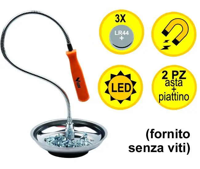 ASTA MAGNETICA FLEX VIGOR VASCHETTA MAGNETICA LUCE LED
