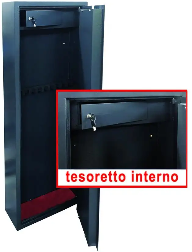 ARMADIO PORTAFUCILI VIGOR 10 POSTI+TESORETTO 55X22X145H