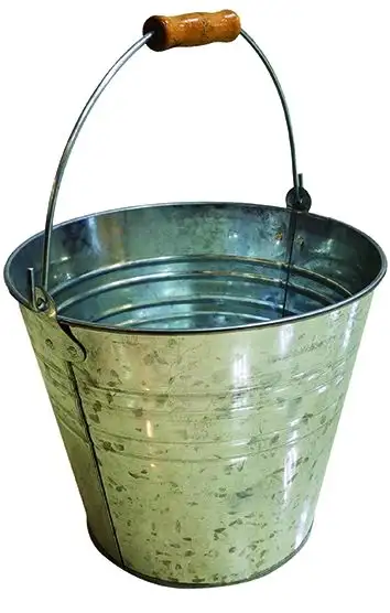 SECCHIO LAMIERA ZINCATA VIGOR MANICO IMPUGN.LEGNO D.32 15 L