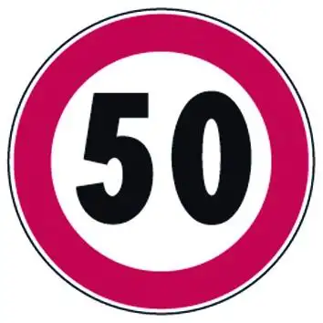 SEGNALE STRADALE DIVIETO LIMITE VEL 50 KM/H FIG. 50/50