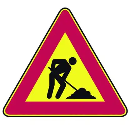 SEGNALE STRADALE TEMPORANEO LAVORI IN CORSO FIG. 383