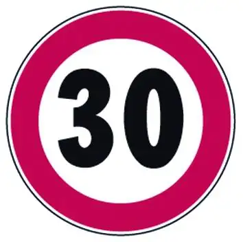 SEGNALE STRADALE DIVIETO LIMITE VEL 30 KM/H FIG. 50/30