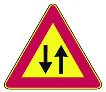 SEGNALE STRADALE TEMPORANEO DOPPIO SENSO CIRCOL. FIG. 387