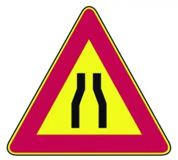 SEGNALE STRADALE TEMPORANEO STRETTOIA SIMMETRICA FIG. 384