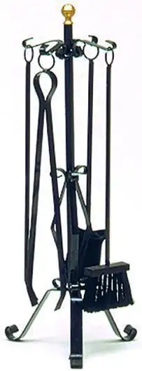SERIE ATTREZZI P/CAMINO 4PZ FERRO BATTUTO MEDIO 22X58H CM