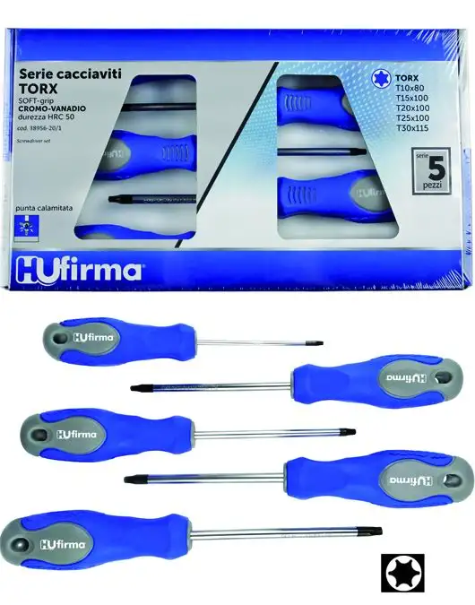 SERIE CACCIAVITI HU-FIRMA CRV TORX PEZZI 5