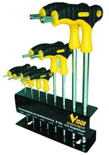 SERIE CACCIAVITI VIGOR CRV ESAGONALI MANICO A T PEZZI 8