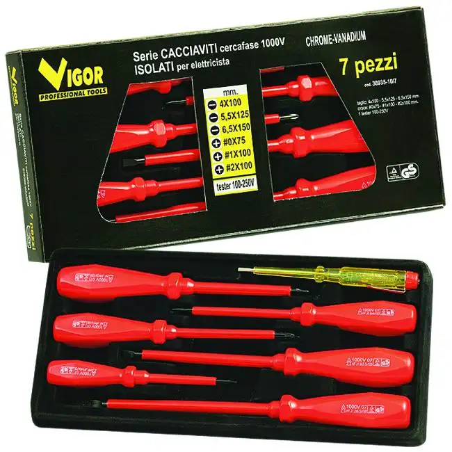 SERIE CACCIAVITI VIGOR CRV TAGLIO/CROCE ISOLATI PEZZI 7