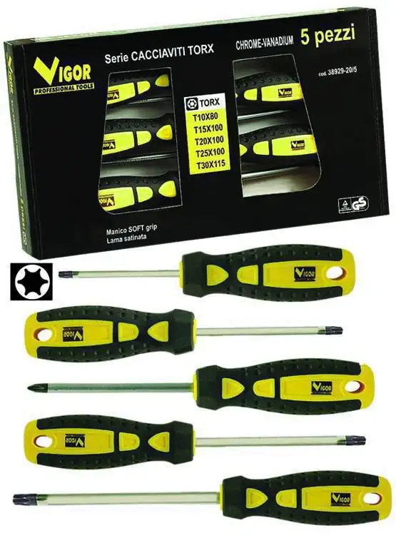 SERIE CACCIAVITI VIGOR CRV TORX PEZZI 5