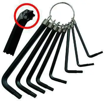SERIE CHIAVI A BRUGOLA VIGOR TORX 8PZ C/ANELLO T09-T40