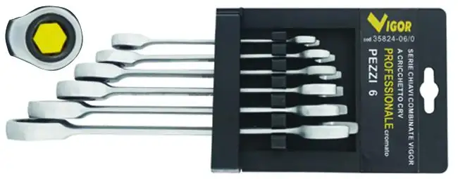 SERIE CHIAVI COMBINATE VIGOR A CRICCHETTO CRV PEZZI 6