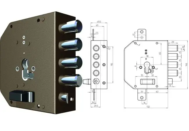 SERRATURA CR DA APPLICARE 2050G-51MC CON SCROCCO SX  60 MM