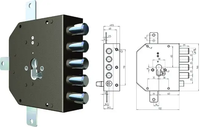 SERRATURA CR DA APPLICARE 2300G-01MC SENZA SCROCCO DX  60 MM