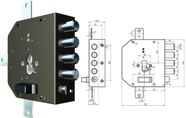 SERRATURA CR DA APPLICARE 2350G-51MC CON SCROCCO SX  60 MM
