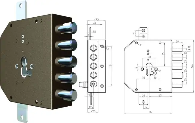 SERRATURA CR DA APPLICARE 2200G-51MC SENZA SCROCCO SX  60 MM